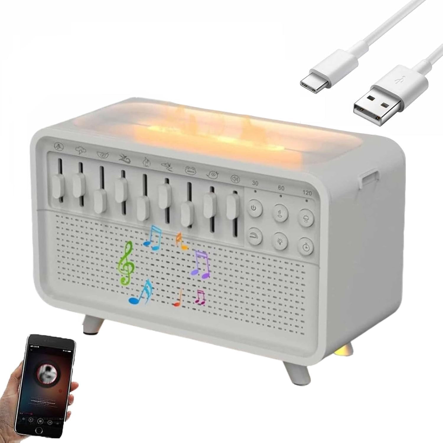 2025 New White Noise Night Light Humidifier, Bulora Velmina Sleep Sound ...