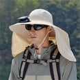thumbnail image 1 of 2025 New Wide Brim Solar Fan Hat, Hat with Fans Solar Power for Men Women, Solar Powered & USB Charging Sombrero Con Ventilador Solar Beige-B, 1 of 5