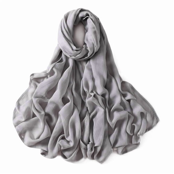 2025 New Wide-Brim Thin Solid Color Rayon Breathable Shawl Cotton Linen Solid Color Scarf Headscarf Unisex