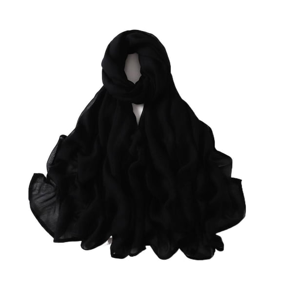 2025 New Wide-Brim Thin Solid Color Rayon Breathable Shawl Cotton Linen Solid Color Scarf Headscarf Unisex