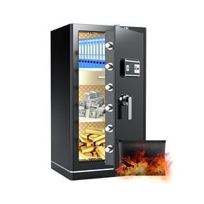 [2025 New Wifi Smart] FABAO 8.1 Cuft Extra Large Home Safe,with Fireproof Waterproof Bag, Heavy Duty Digital Security Safe, Built-In Drawer and Removable Shelf for Storing Valuables