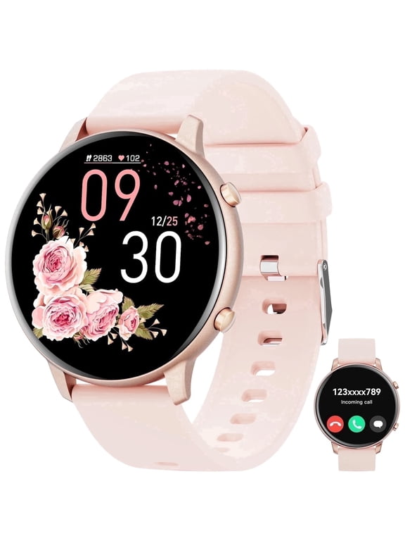Smart Watch for Women, 1.39" Fitness Tracker with Bluetooth Calls(Answer&Make&Message Reminder), Smart Watch Fits for Android and iPhone, IP67 Waterproof, 100+ Sport Modes Smartwatch, for Gift, Pink