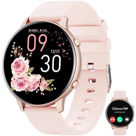 Smart Watch for Women, 1.39" Fitness Tracker with Bluetooth Calls(Answer&Make&Message Reminder), Smart Watch Fits for Android and iPhone, IP67 Waterproof, 100+ Sport Modes Smartwatch, for Gift, Pink
