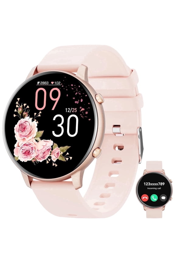Smart Watch for Women, 1.39" Fitness Tracker with Bluetooth Calls(Answer&Make&Message Reminder), Smart Watch Fits for Android and iPhone, IP67 Waterproof, 100+ Sport Modes Smartwatch, for Gift, Pink