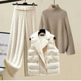 thumbnail image 1 of 2025 New Women'S Thick Vest High-Neck Knitted Sweater And Wide-Leg Pants Three-Piece Set For Autumn And Winter, 1 of 24