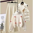 thumbnail image 1 of 2025 New Women'S Thick Vest High-Neck Knitted Sweater And Wide-Leg Pants Three-Piece Set For Autumn And Winter, 1 of 24