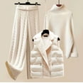 thumbnail image 1 of 2025 New Women'S Thick Vest High-Neck Knitted Sweater And Wide-Leg Pants Three-Piece Set For Autumn And Winter, 1 of 24