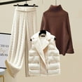 thumbnail image 1 of 2025 New Women'S Thick Vest High-Neck Knitted Sweater And Wide-Leg Pants Three-Piece Set For Autumn And Winter, 1 of 24