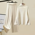 thumbnail image 1 of 2025 New Women'S Thick Vest High-Neck Knitted Sweater And Wide-Leg Pants Three-Piece Set For Autumn And Winter, 1 of 24