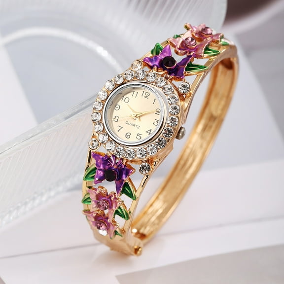 2025 New Women's Decorative Butterfly Flower Quartz Watch Alloy Bracelet Watch