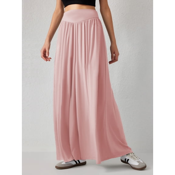 2025 New Women's High-Waisted Dance Skirt, Flowy Wide-Leg Palazzo Pants with Soft Drape, Elastic Waist Skort for Casual Wear