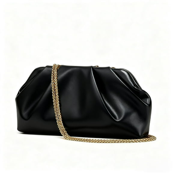 2025 New Women's Silver Cloud Crinkle Crossbody Bag, Fashion Square Shoulder Purse with Detachable Chain Strap for Daily Use