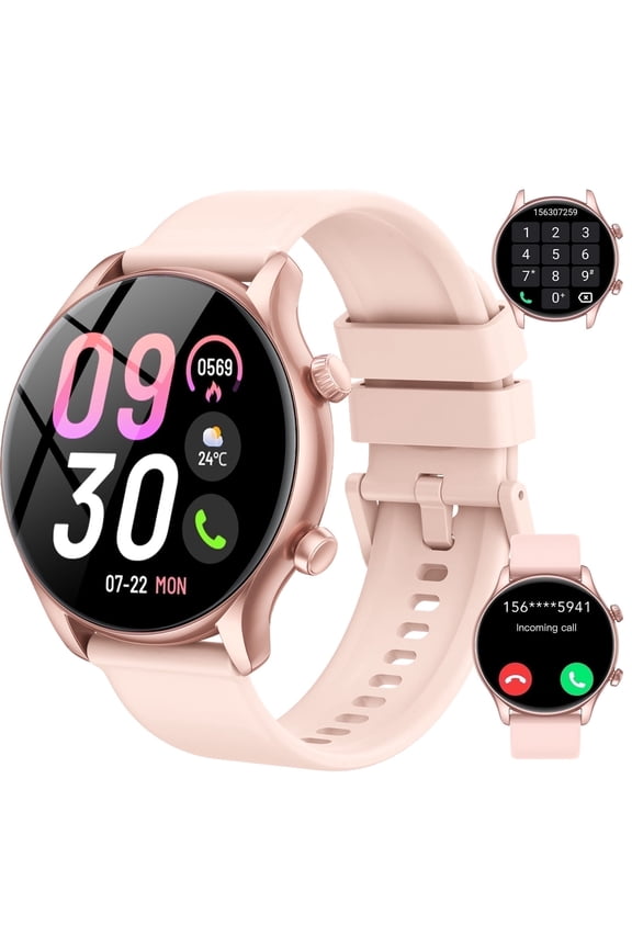 2025 New Women's Smart Watch, 1.39" HD Screen Fitness Tracker with Bluetooth Calling (Answer/Make/Message), IPX8 Waterproof, 100+ Sports Modes, Smartwatch Fits for Android and IPhone, for Gift Pink
