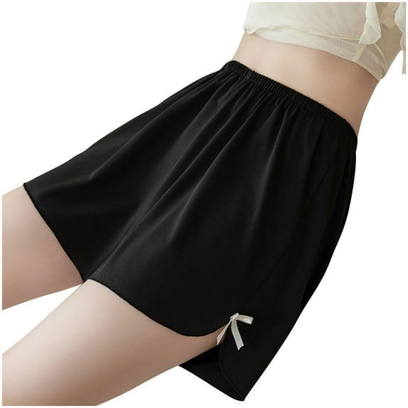 2025 New Womens Shorts Plus Size Trendy Solid Shorts High Waisted Quick Drying Swim Shorts Women Black