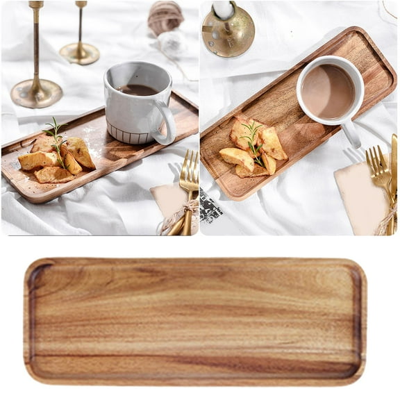 2025 New Wooden Serving Platters Long Charcuterie Boards Rectangle Wood Tray Home Decor Serving Cheese Board Appetizer Snack Plates Kitchen Dinner Platter for Food Dish Rectangular Cake Dessert Trays