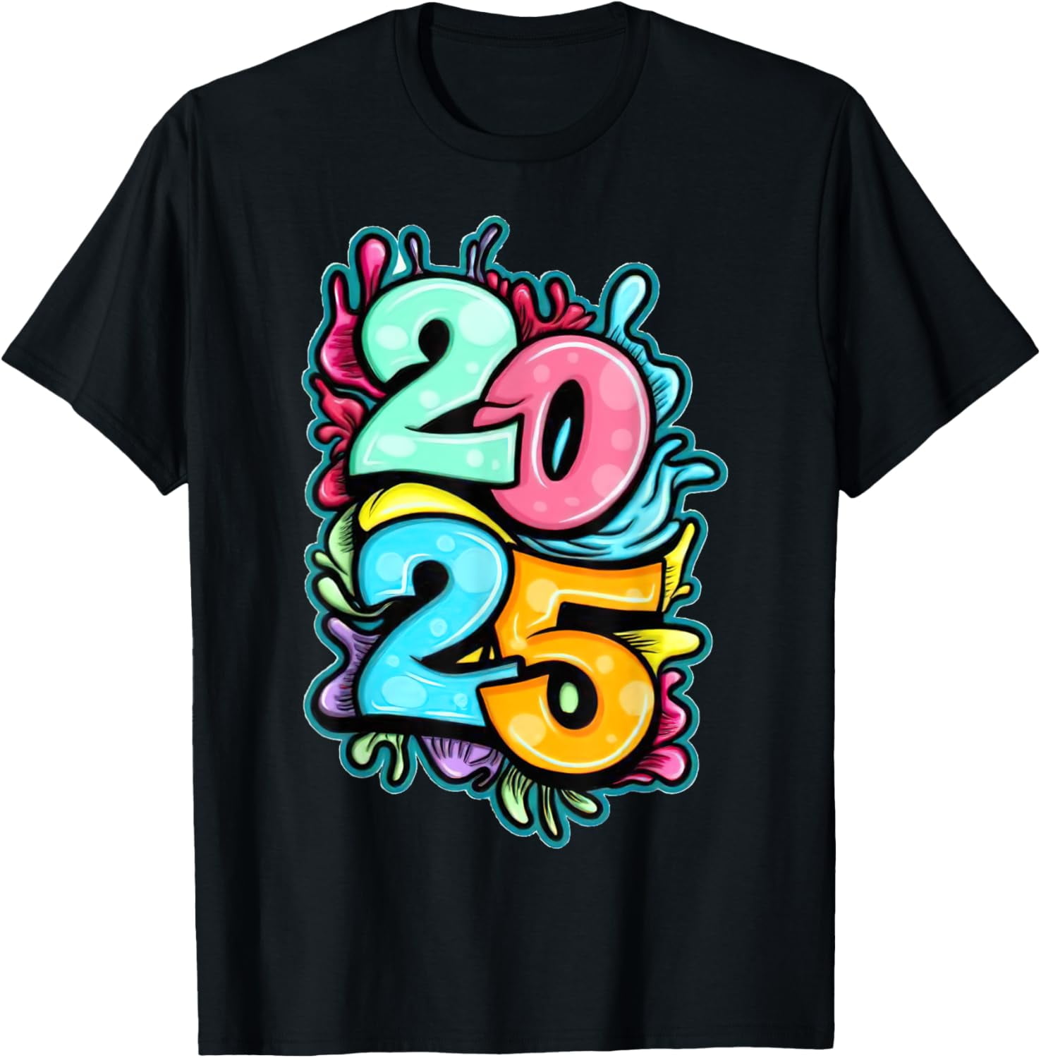 2025 New Year Colorful Design TShirt