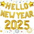 2025 New Year Party Decoration Gold Foil Number Balloons 2024 New Year