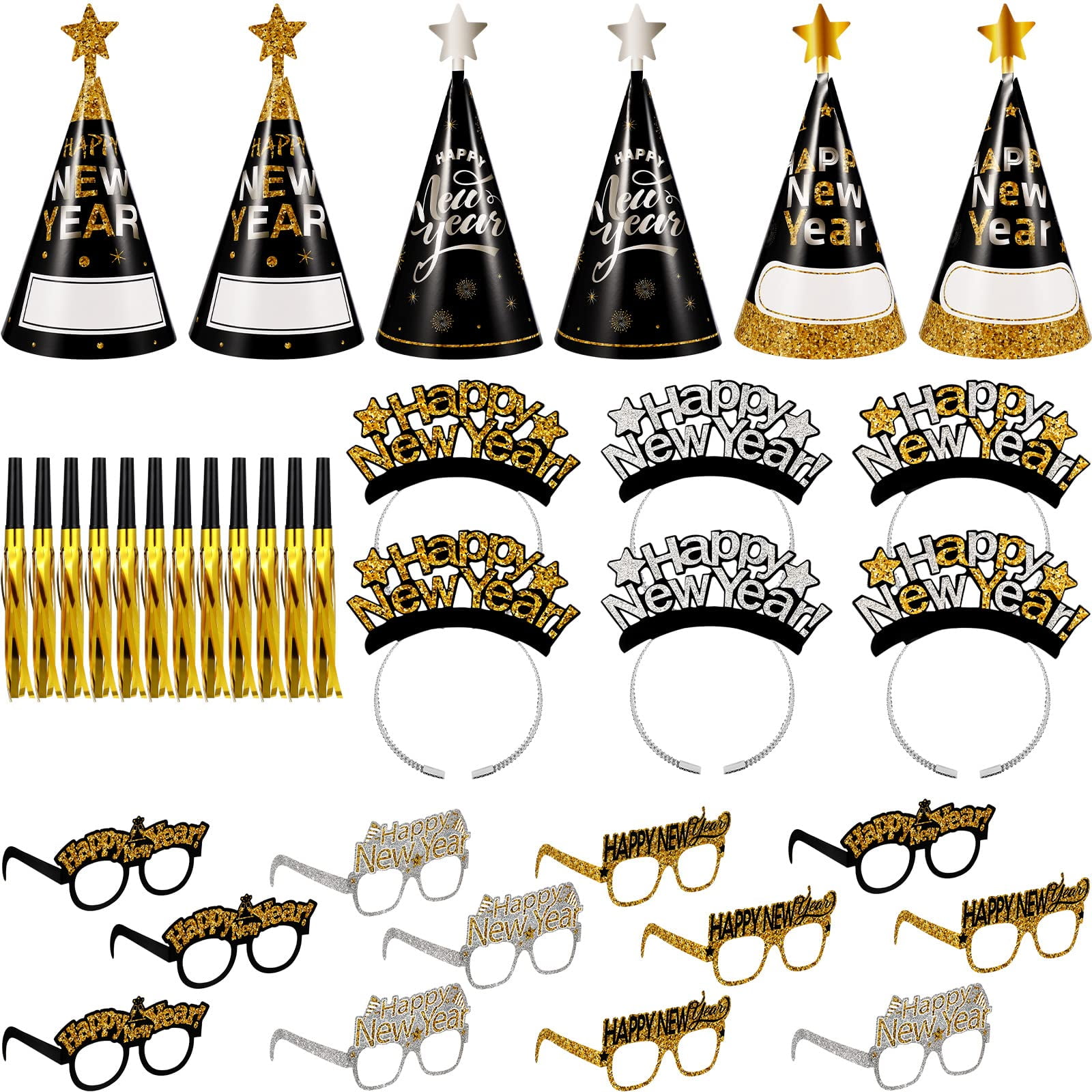 2025 New Year Party Favors New Year Glasses Eyeglasses Hats Headbands
