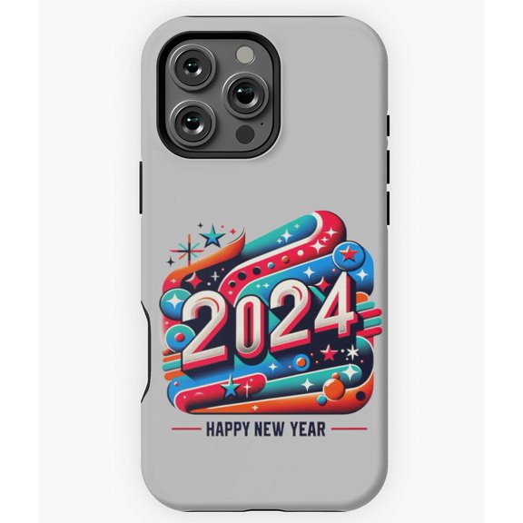 2025 New Year Retro Futuristic Party Phone Case for iPhone 16 15 14 13 12 11 Pro Max
