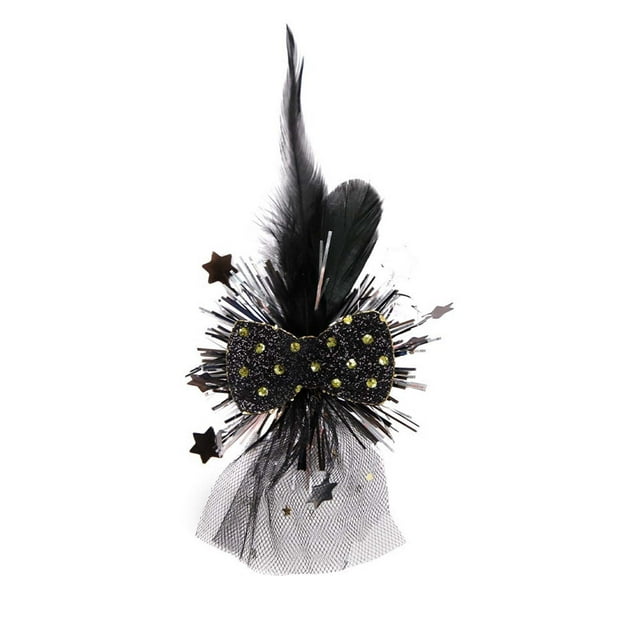 2025 New Year's Party Hair Clip Black and Gold Billed Clip for New