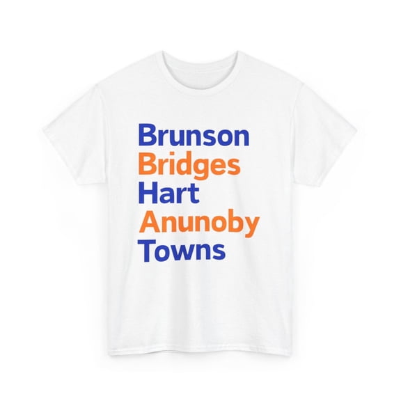 New York Forever Starting 5 for basketball fan Unisex Heavy Cotton Tee-KBNYK005-White-5XL