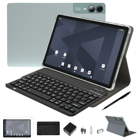 2025 Newest 11 inch Android 14 Tablet, 18GB RAM, 128GB ROM, 2K Display, Octa-Core , 13MP+5MP+5MP Camera, BT 5.0, GPS, 9000mAh, Quad Stereo Speakers