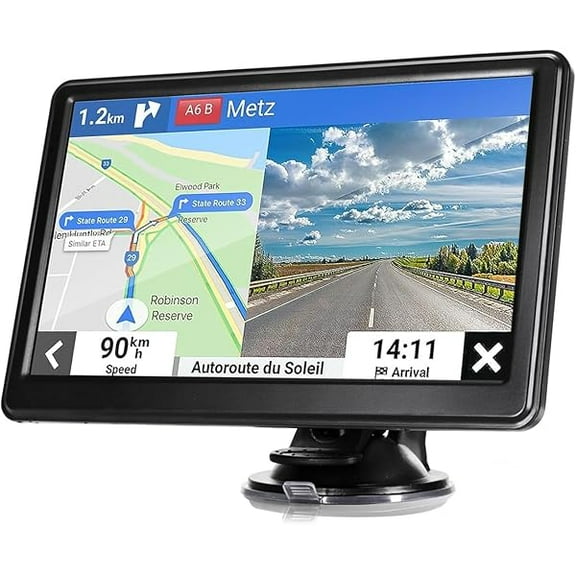 2025 Newest Car Gps Navigator 7-Inch Touch Screen Real Voice Prompts Turn Direction Speed Limit Warning Car Gps Satellite Navigator, Free Update World Map