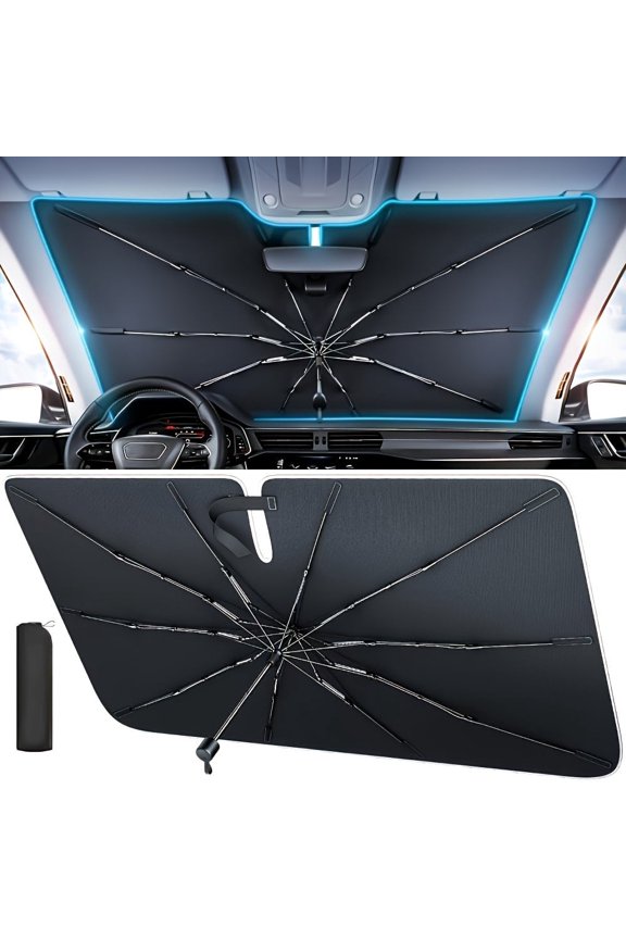 2025 Newest Car Windshield Sun Shade Umbrella [Nano Ice Crystal Cooling], Sun Shield Sunshade for Front Window, Protect Interior & Keep Cool