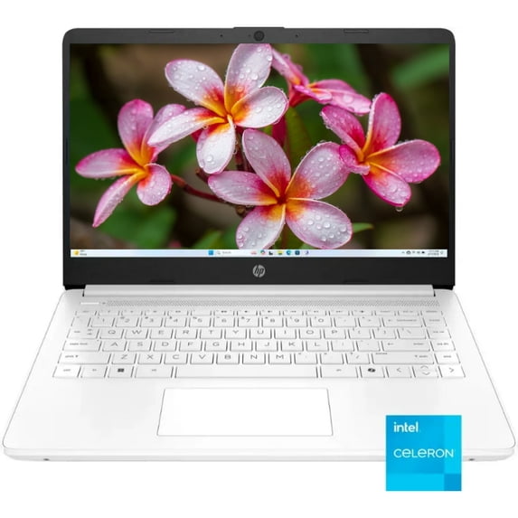 2025 Newest HP 14" HD Laptop, Intel Celeron N4500 processor, 4GB RAM, 64GB eMMC, Wi-Fi 6, Bluetooth , 720p Webcam, Windows 11 Home in S Mode, Snowflake White