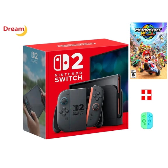 2025 Newest Nintendo Switch 2 + Mario Kart World Bundle with Dream Silicone Controller Cover Skin