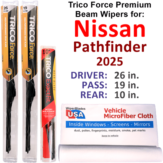 2025 Nissan Pathfinder Performance Beam Wipers (Set of 3) w/Rear Wiper