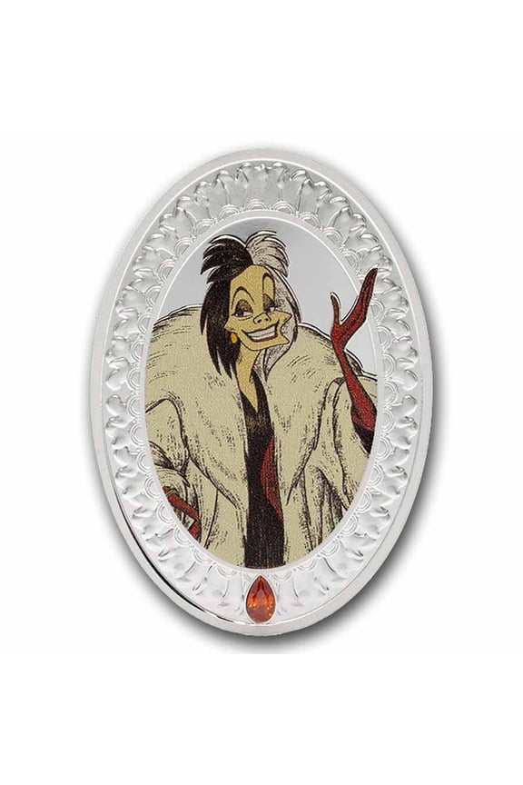2025 Niue 1 oz Silver $2 Disney Villains: Cruella De Vil