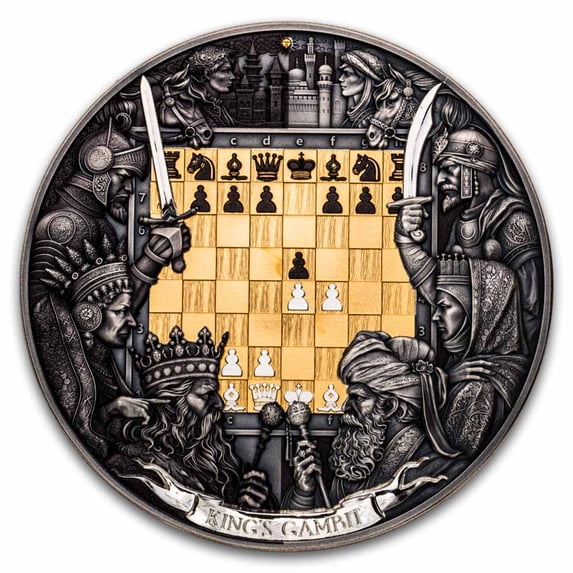 2025 Niue 3 oz Silver Antique Chess Battle: King's Gambit