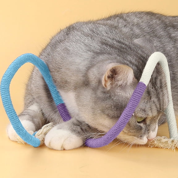 2025 Novelty Cat Chew Toys 276 Inch Interactive Rope For Indoor Felines Handmade Teething All Breeds,70X1.2X1.2 cm,Gray
