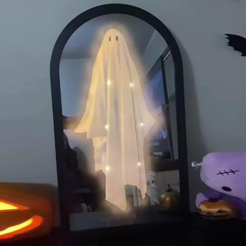 2025 Novelty Ghost Mirror with Creepy Eyes Ghost Halloween Ghostmirror Eerie Haunted House Apparition Indoor DIY Ghost Mirror for Halloween Decor$$Electronics Accessories