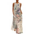 thumbnail image 1 of 2025 Old World Map Dress Summer Antique Map Street Wear Bohemia Long Dresses Women Graphic Vintage Maxi Dress, 1 of 6