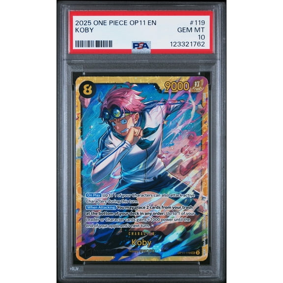 2025 One Piece Card Game A Fist of Divine Speed Secret Rare Koby #OP11119 PSA 10