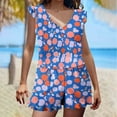 thumbnail image 1 of 2025 One Piece Swimsuit Women Built in Bra Shorts Bathing Suits Full Coverage Ruffle Sleeve Romper Swimsuits with Pocket, 1 of 6