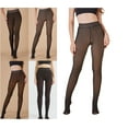 thumbnail image 1 of 2025 One-Seam Fleece Lined Tights More Warmth Fake Translucent Pantyhose High Waist Thermal Legging Women Complexion L, 1 of 4