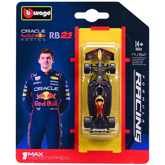 Bburago: 1:64 Diecast - 2025 Red Bull RB21, Max Vestappen - Formula Racing Model Replica, Blister Card, Rolling Wheels, Licensed Collectible Vehicle