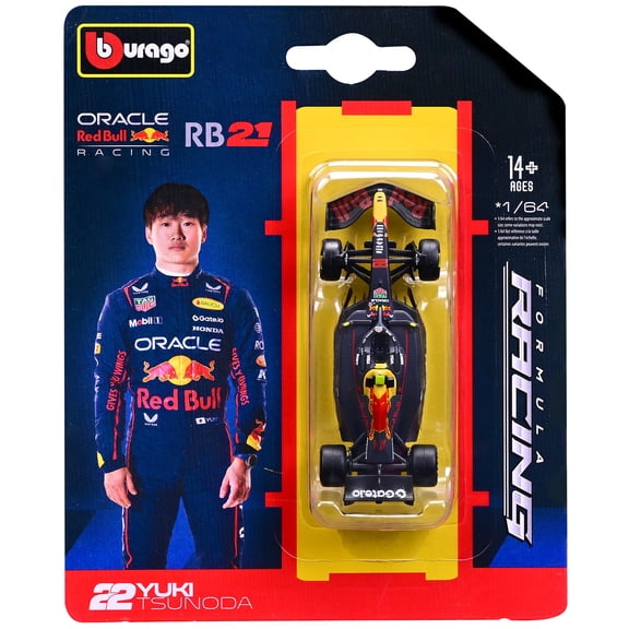 Bburago: 1:64 Diecast - 2025 Red Bull RB21, Yuki Tsunoda - Formula Racing Model Replica, Blister Card, Rolling Wheels, Licensed Collectible Vehicle