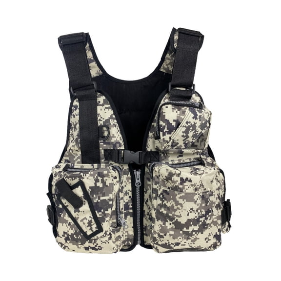 2025 Outdoor vest bag, dual-purpose life jacket, removable foam, large pockets, multi-pocket lure fishing vest bag