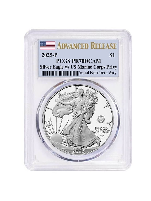 2025-P Marine Corps Privy 1 oz Proof Silver American Eagle PCGS PF 70 AR