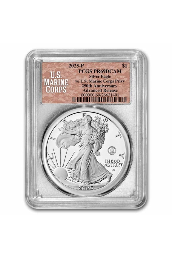 2025-P Proof Silver Eagle PR-69 PCGS (Marine Privy, AR, Marine)