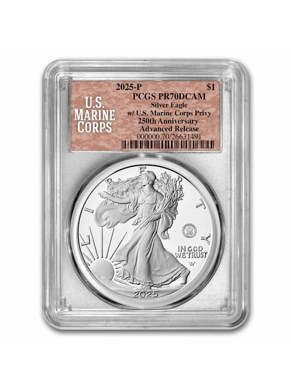 2025-P Proof Silver Eagle PR-70 PCGS (Marine Privy, AR, Marine)