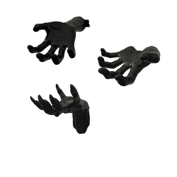 2025 Halloween Decorations,3 Pack Wall Mounted Creepy Reaching Hands with LED Candles,Life-Sized Horror Wall Hands for Gothic Wall Decor Outdoor/Indoor (Style A+B)