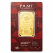 2025 Pamp Good Luck Yellow Dragon 1 oz Gold Bar - In Assay