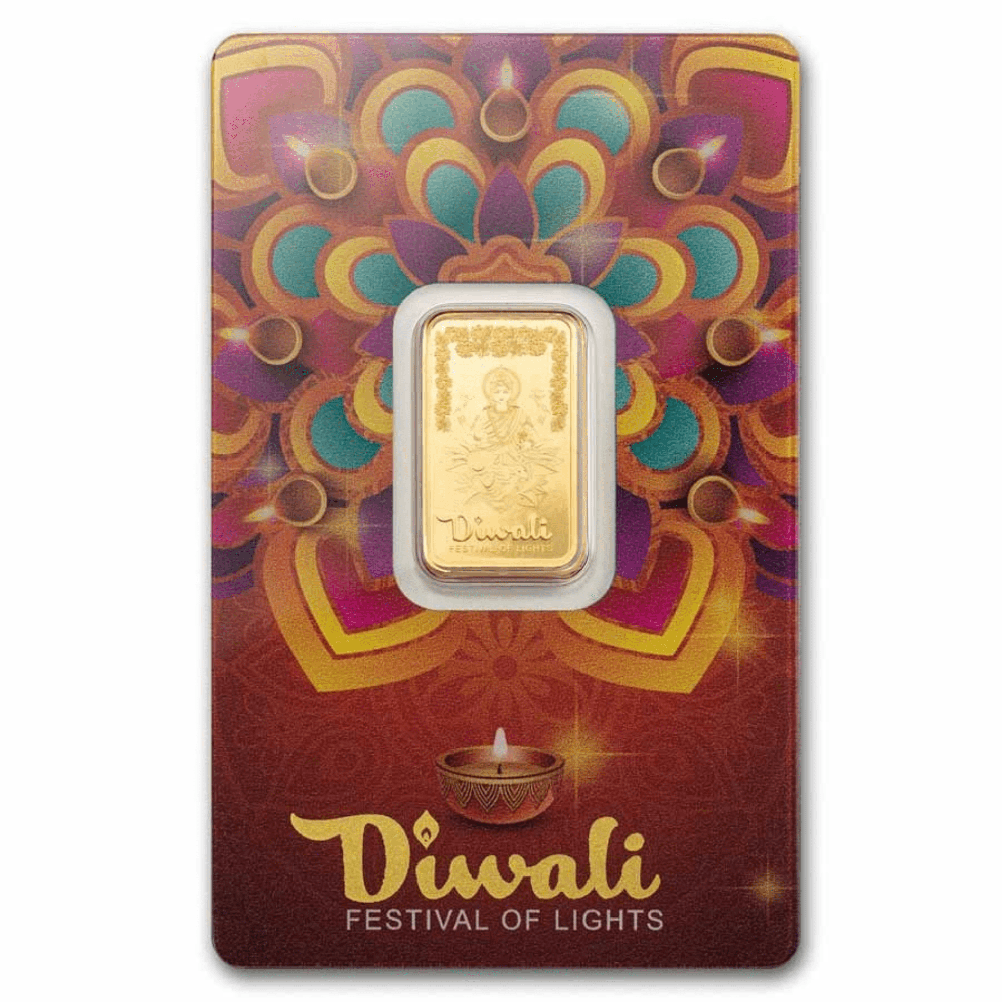 PAMP SUISSE 2025 Pamp Sussie Diwali Lakshmi & Rangoli 5 Gram Gold Bar - In Assay Card