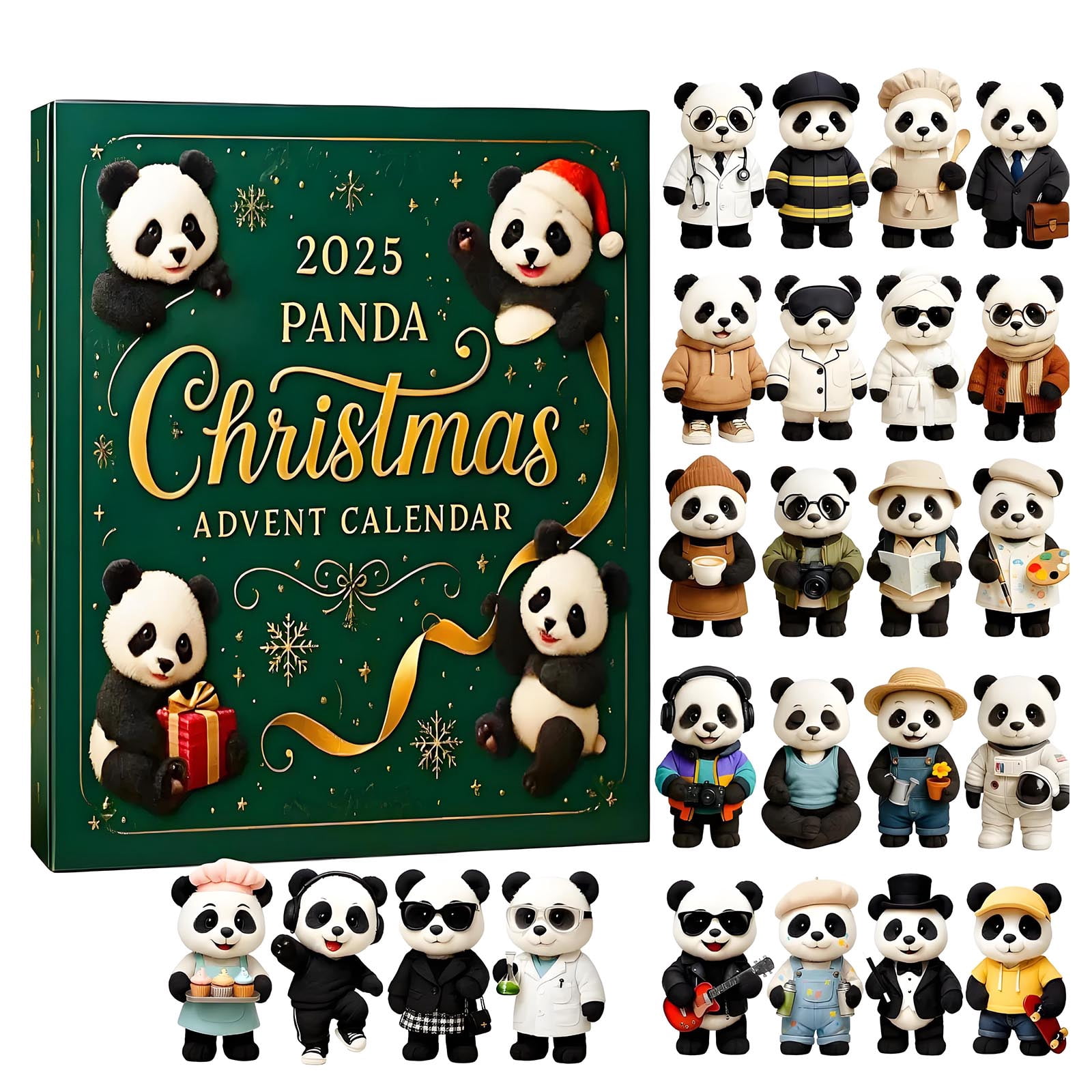 2025 Panda Advent Calendar, 24-Day Christmas Countdown Calendar with 24 ...