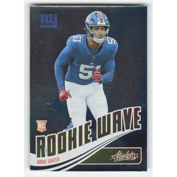 2025 Panini Absolute Rookie Wave Abdul Carter RW-ACR Near Mint NFL Football Card New York Giants